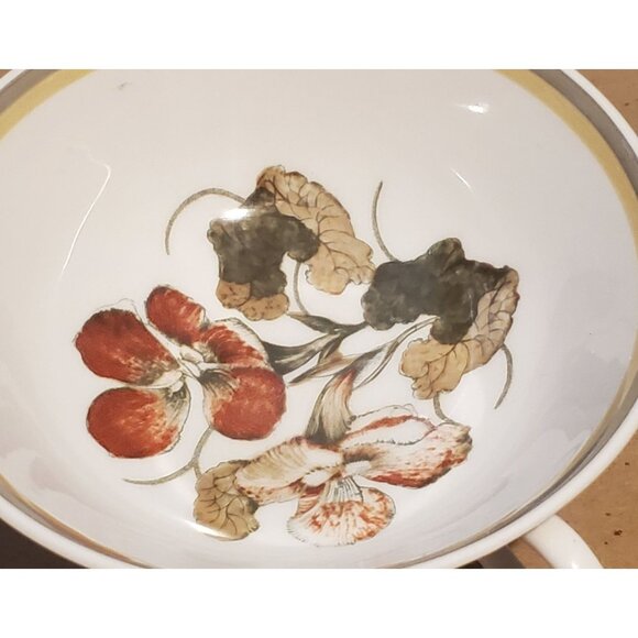 Susie Cooper Fine Bone China Soup Bowl With Handles Nasturtium Pattern  England - Picture 4 of 4